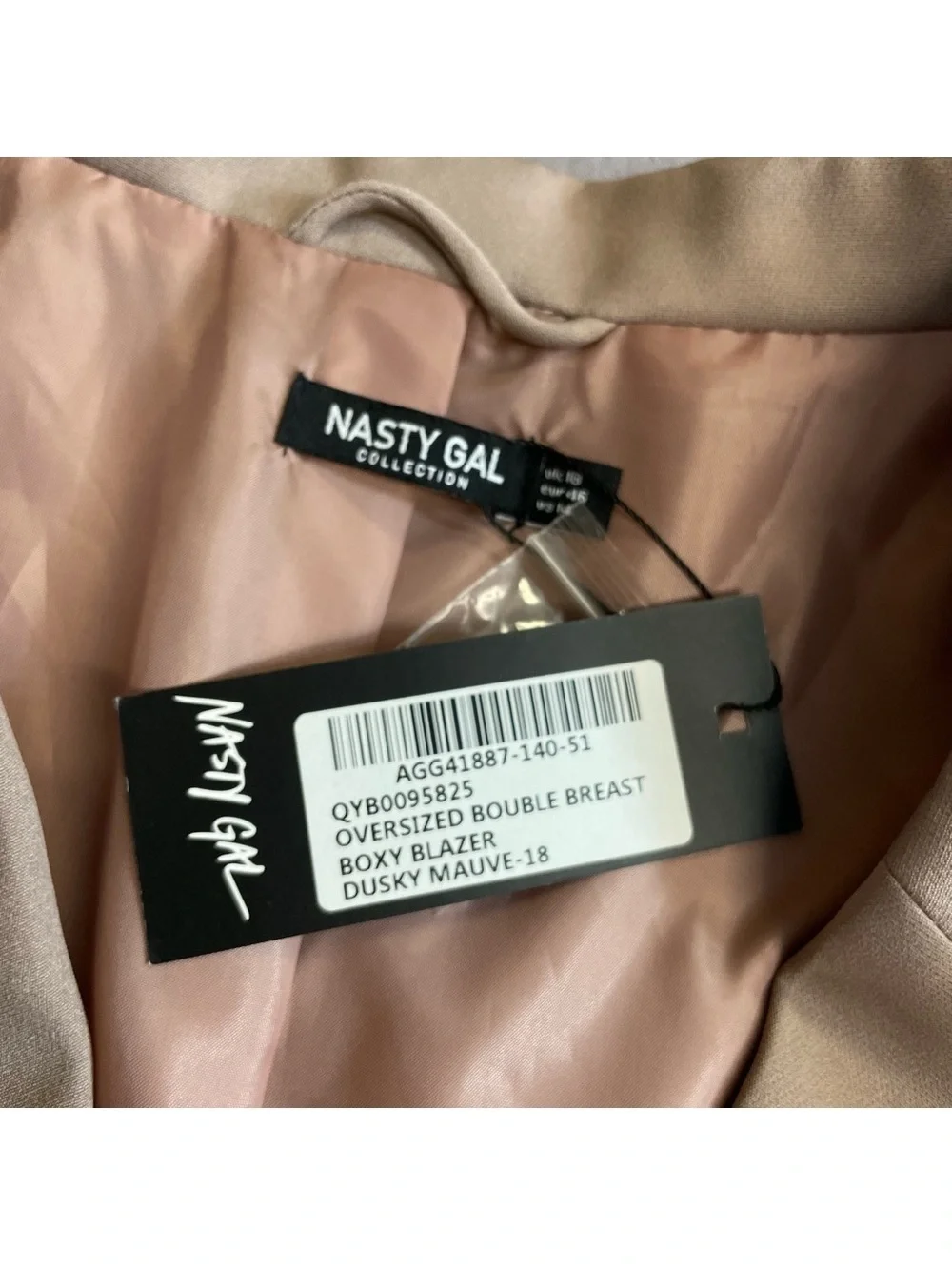 Nasty Gal NWT double breasted boxy oversize blazer 14